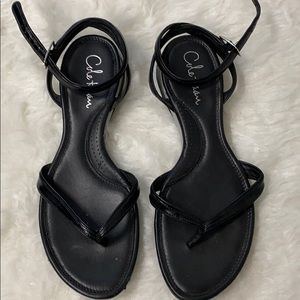 Cole Haan Black Strappy Ankle Strap Sandals